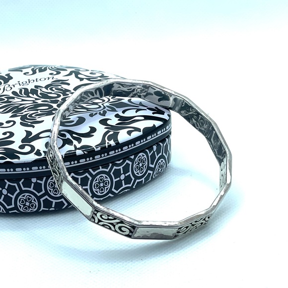 Brighton Deco Faceted Bangle in Original Metal Container. - Picture 2 of 8